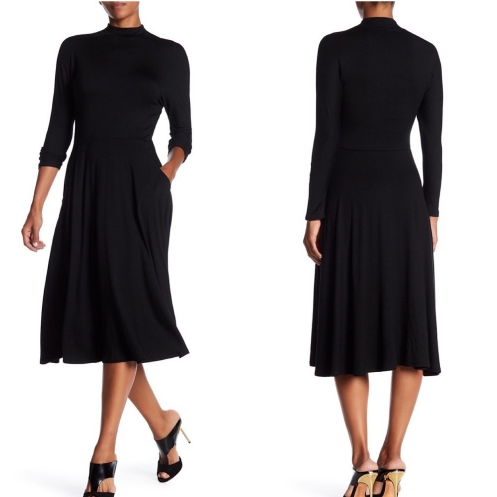 RACHEL PALLY Black Long Sleeve Mock Dress